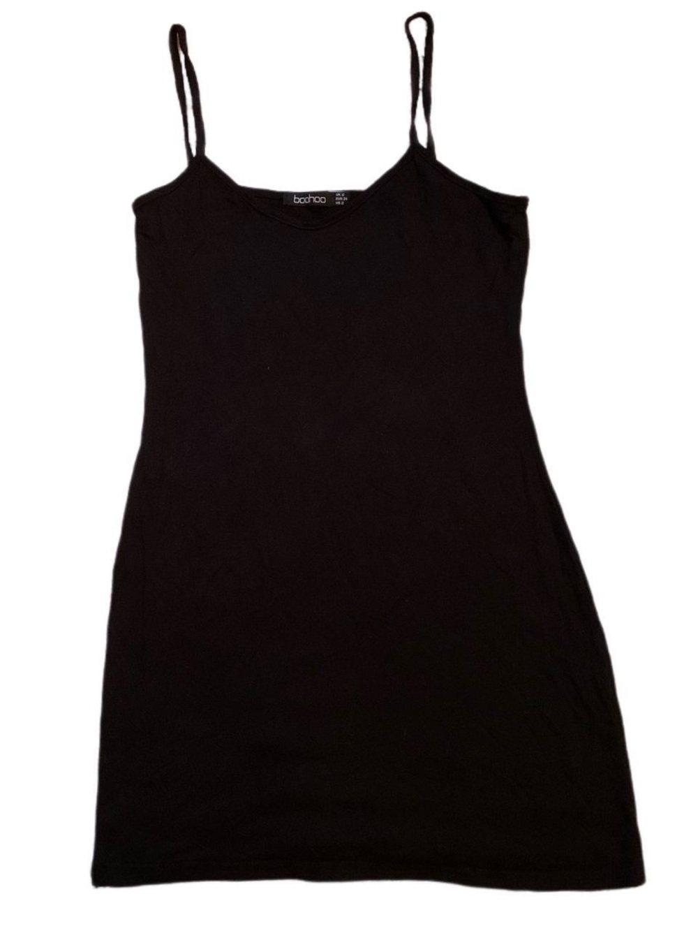 3/$30 Boohoo Black Spaghetti Strap Mini Dress | LBD Bodycon Size 6